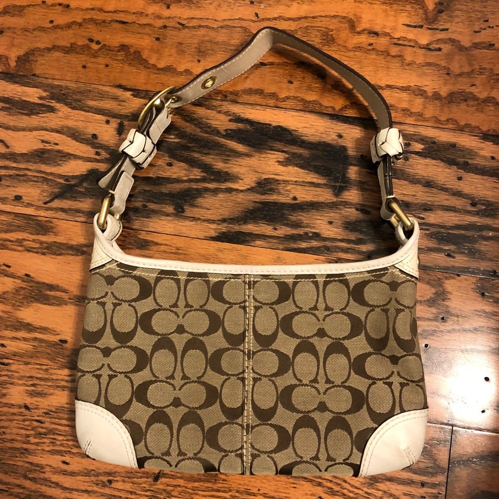 Coach Tan and White Purse